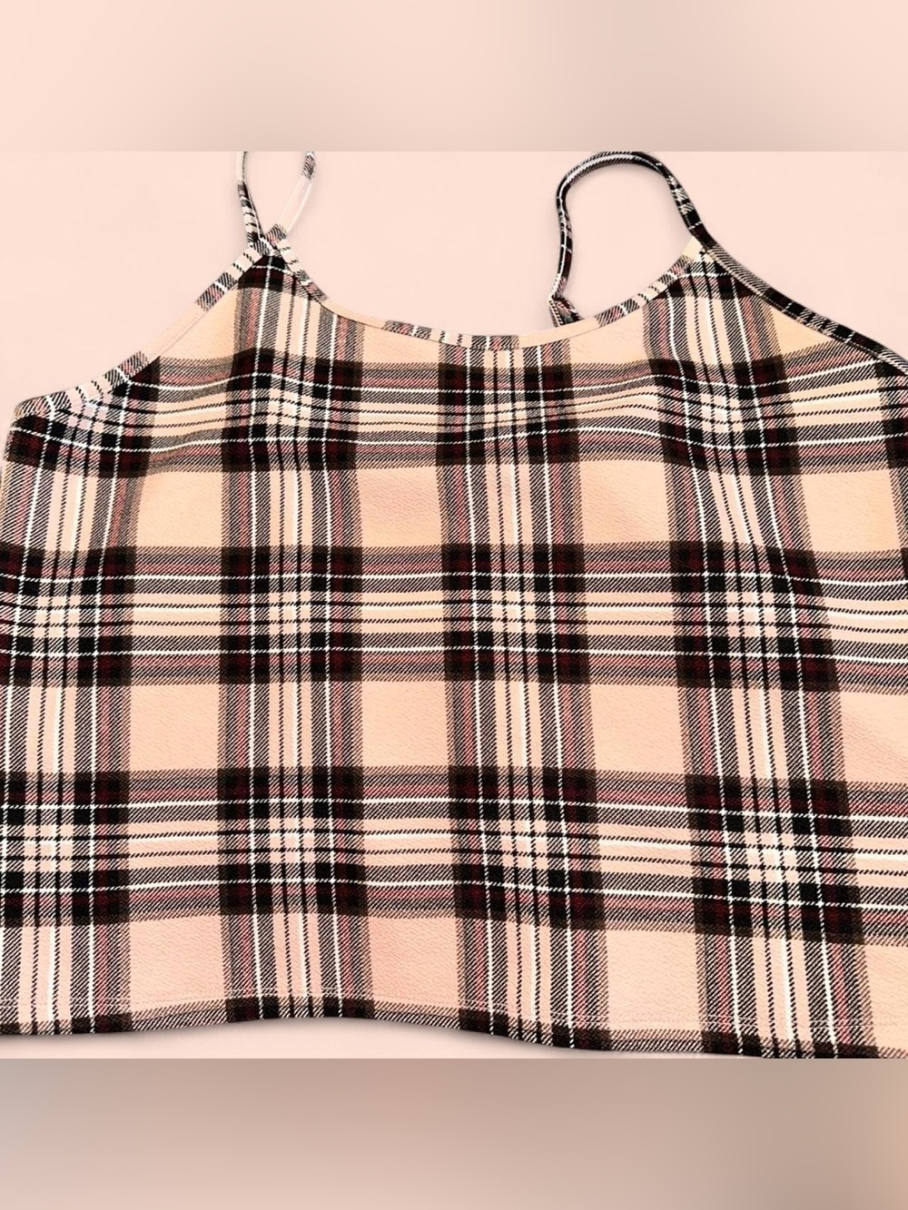 No Boundaries Plaid Cami Crop Top